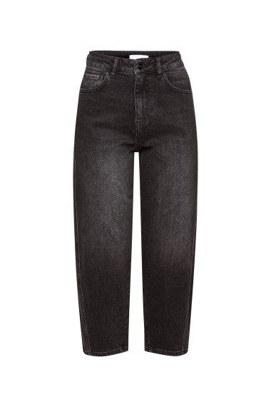 Rich & Royal Black denim barrel leg pants organi