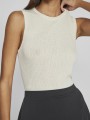 VIISLA O-NECK S/L RIB KNIT TOP